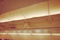 Overhead compartment in commercial airplane .( Filtered image pr Royalty Free Stock Photo