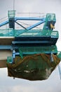 Overhead concrete viaduct under construction at the construction site Royalty Free Stock Photo