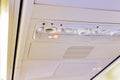 Overhead console of the airplane Royalty Free Stock Photo