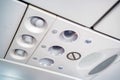 Overhead console in the modern passenger aircraft Royalty Free Stock Photo