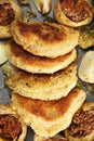 Overhead cordon bleu cutlets closeup