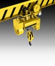 Overhead crane isolated on black gadient background 3d Royalty Free Stock Photo