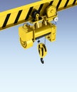 Overhead crane isolated on blue gadient background 3d Royalty Free Stock Photo