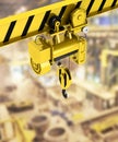 Overhead crane isolated on factory background 3d