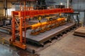 Overhead crane with vacuum handling grippers