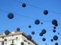 Overhead decorations in London Park