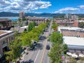 Overhead Downtown Coeur d`Alene, Idaho Royalty Free Stock Photo