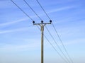 Overhead electricity cable and pole