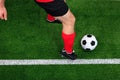 Overhead football player dribbling Royalty Free Stock Photo