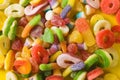 Overhead full frame view of multi colored sugar candies pile Royalty Free Stock Photo