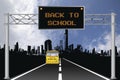 Overhead gantry sign back to school