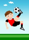 Happy Kid Performing Overhead kick