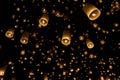 overhead lanterns create galaxylike sky from aerial vantage, panoramic nightscape captured with long exposure, countless Royalty Free Stock Photo