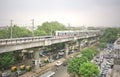 Overhead metro train system in new dlehi india Royalty Free Stock Photo