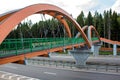 Overhead pedestrian crossing on the highway