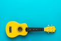 Overhead photo of ukulele with copy space Royalty Free Stock Photo