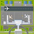 Overhead point of view airport