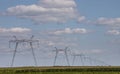 Overhead power line, power transmission line, support of high-voltage overhead power line Royalty Free Stock Photo