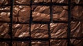 Overhead Shot of baked Brownies. Seamless Background Royalty Free Stock Photo