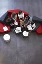 Overhead Shot Of Businesswomen Meeting In Lobby Of Office Royalty Free Stock Photo