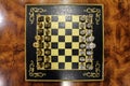 Overhead shot of a Chess Board with Chess Pieces Lined Up Royalty Free Stock Photo