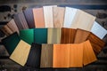 overhead shot of different wood finish samples