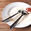 Overhead shot of an empty dish Royalty Free Stock Photo