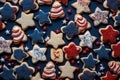 An overhead shot of freshly made cookies stars shaped generative AI