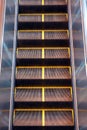 An overhead shot of a running escalator.