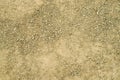 Overhead shot of yellow deserted land full of rocks and sand