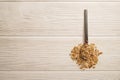 Light carbohydrate and protein rich granola all-day energy breakfast. Mixed nuts and oats vegeterian super food. Royalty Free Stock Photo