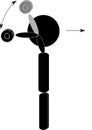 Overhead Triceps extension Workout Stick Figure reference Royalty Free Stock Photo