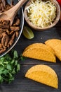 Overhead view on authentic mexican street taco Royalty Free Stock Photo