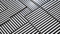 Overhead View Black and White Striped Panels, Geometric Composition Royalty Free Stock Photo