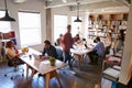 Overhead View Of Businesspeople Working At Desks In Office Royalty Free Stock Photo