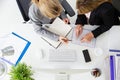 Overhead View Of Businesswomen Working At Office ComputerÃ¯Â¿Â½