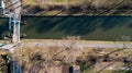 Overhead View of Canal Lock and Pathway