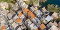 Overhead view of Cinque Terre colourful buildings - Five Lands, Royalty Free Stock Photo