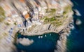 Overhead view of Cinque Terre colourful buildings - Five Lands, Italy Royalty Free Stock Photo