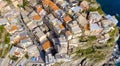Overhead view of Cinque Terre colourful buildings - Five Lands, Italy Royalty Free Stock Photo