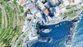 Overhead view of Cinque Terre colourful buildings - Five Lands, Royalty Free Stock Photo