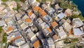 Overhead view of Cinque Terre colourful buildings - Five Lands, Royalty Free Stock Photo