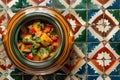 Traditional Moroccan Tajine Dish, Exotic Cuisine Concept