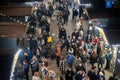 Overhead view of crowds at Southbank Christmas Market Royalty Free Stock Photo