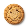 Overhead View of a Delicious Chocolate Chip and Macadamia Nut Cookie on a White Background Royalty Free Stock Photo