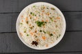 Overhead view--Delicious Indian Pilaf,