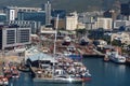 Overhead view of the dry dock at the V&A Waterfront Royalty Free Stock Photo