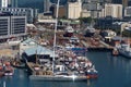 Overhead view of the dry dock at the V&A Waterfront Royalty Free Stock Photo