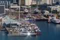 Overhead view of the dry dock at the V&A Waterfront Royalty Free Stock Photo