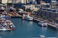 Overhead view of the dry dock at the V&A Waterfront Royalty Free Stock Photo